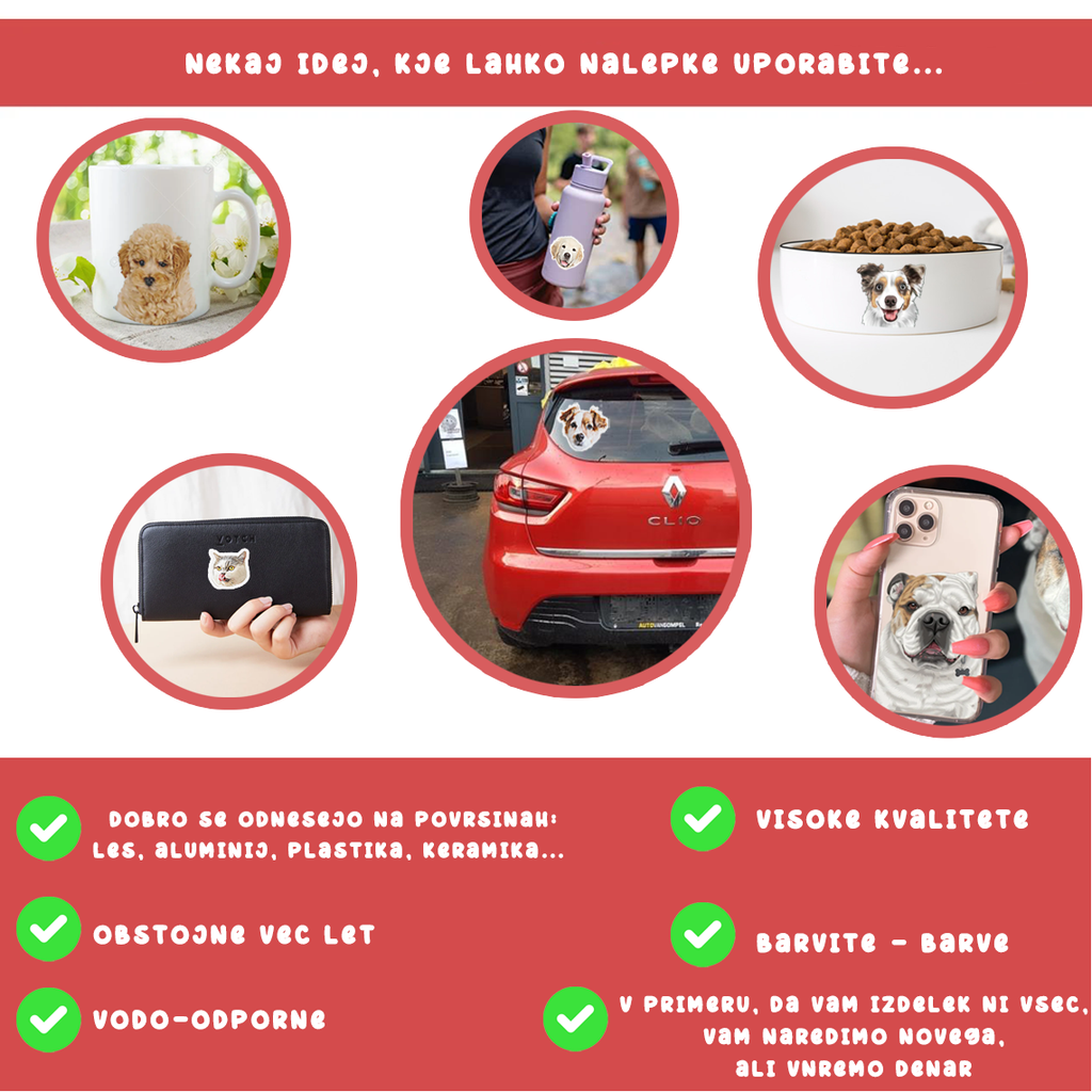 3x personalizovaná nálepka pre vášho domáceho miláčika
